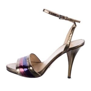 PRADA Metallic Gold, Pink & Purple Stiletto Heels size 8